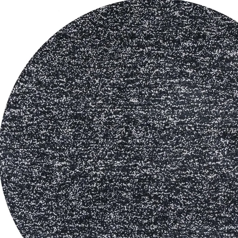 Round Black Heather Plain Indoor Area Rug Photo 5