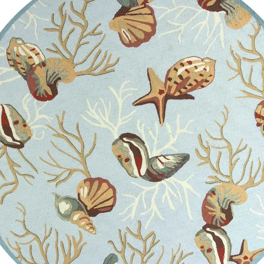 Blue Shells And Corals Indoor Area Rug Photo 3