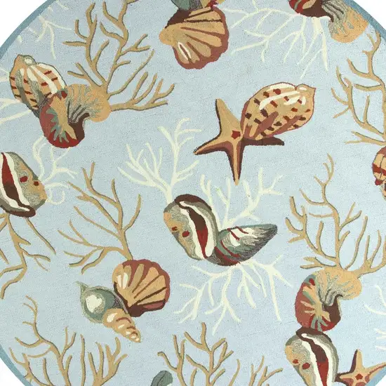 Blue Shells And Corals Indoor Area Rug Photo 3