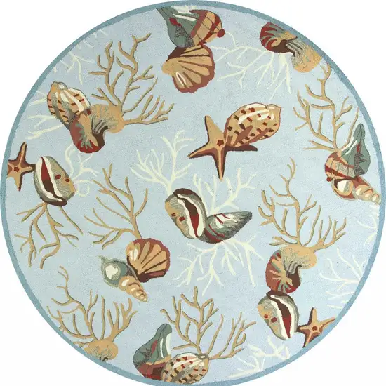 Blue Shells And Corals Indoor Area Rug Photo 4