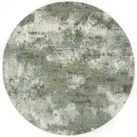 Photo of Round Blue and Sage Distressed Waves Indoor Area Rug