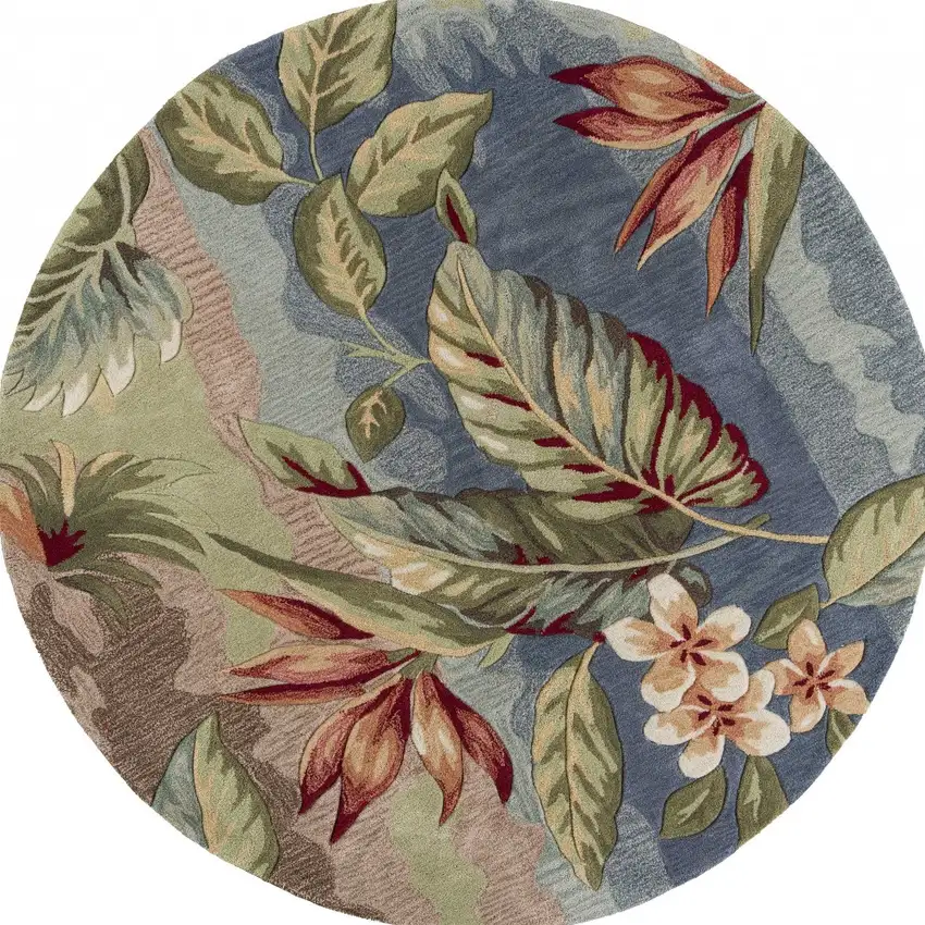 Blue and Green Hand Tufted Area Rug Photo 5
