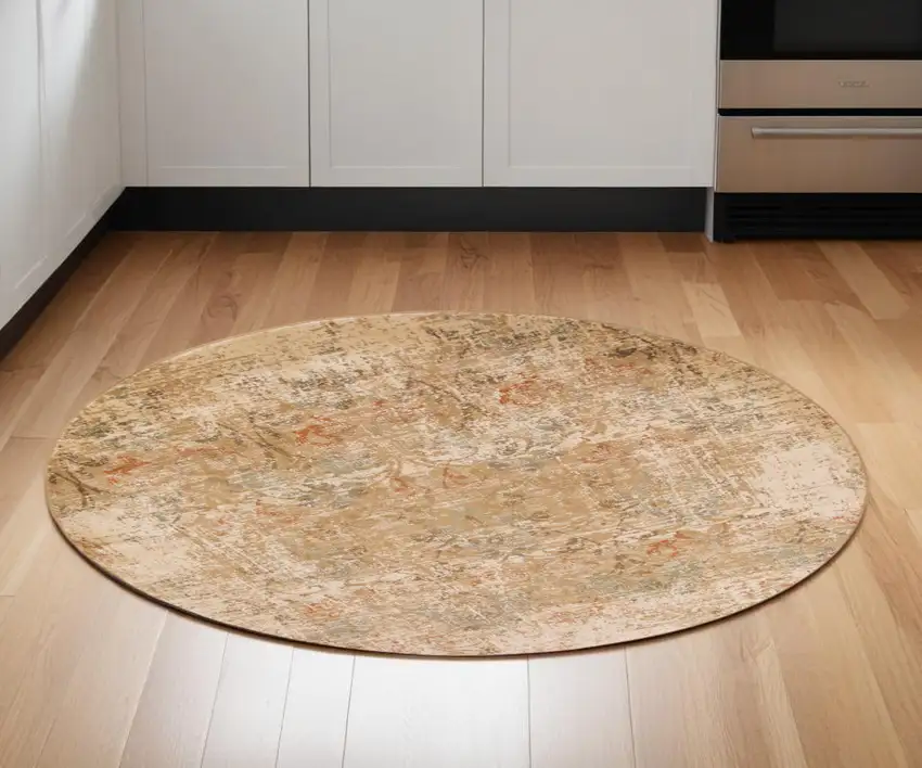 Champagne Abstract Indoor Area Rug Photo 2