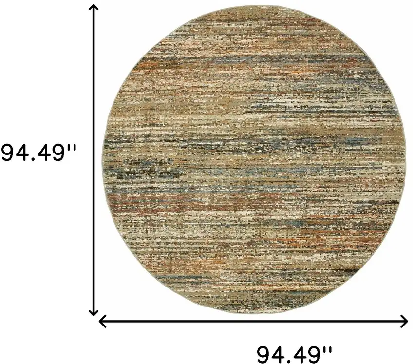 Round Gold and Green Abstract Area Rug Photo 6