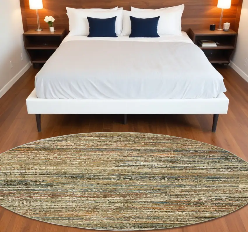Gold And Green Abstract Area Rug Photo 1