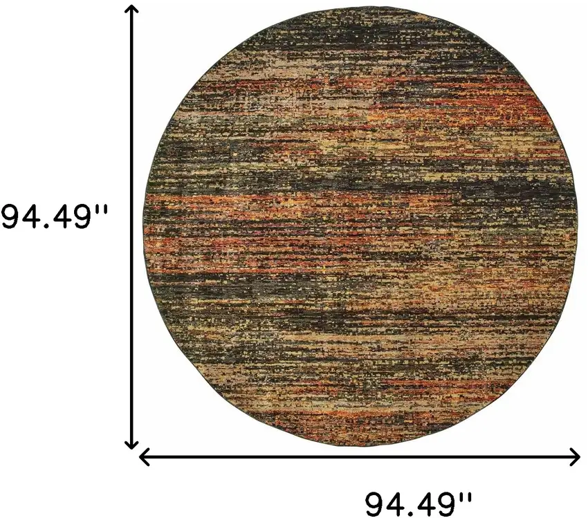 Round Gold and Slate Abstract Area Rug Photo 5