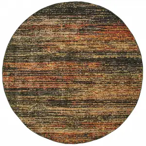 Photo of Round Gold and Slate Abstract Area Rug