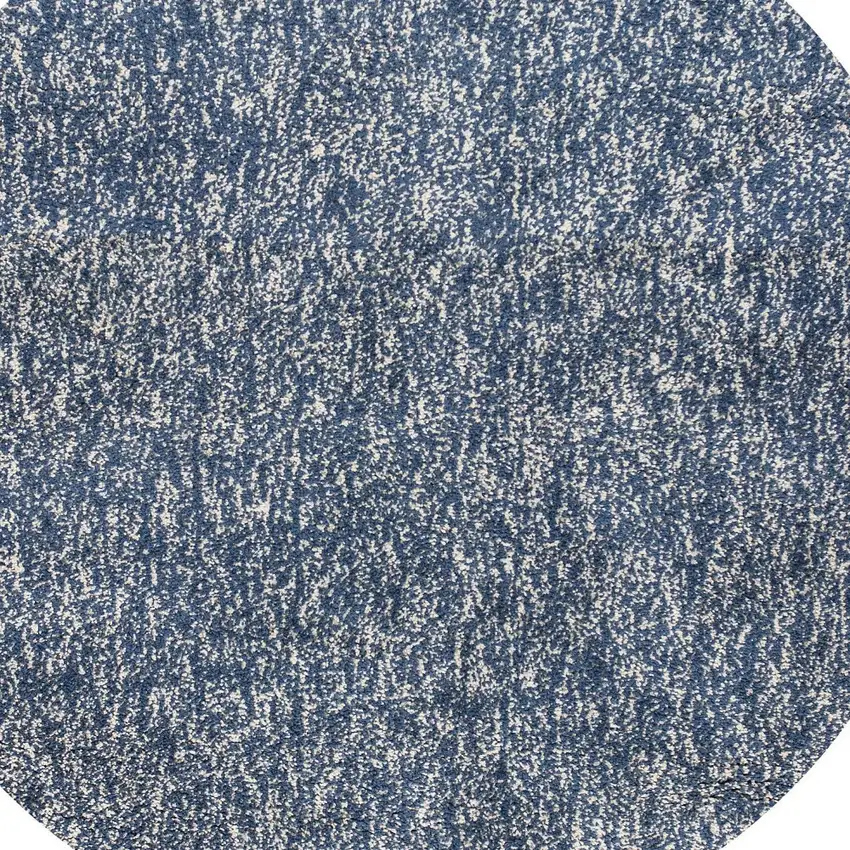 Round Indigo or Ivory Heather Plain Indoor Area Rug Photo 4