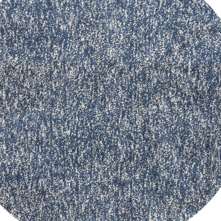 Round Indigo or Ivory Heather Plain Indoor Area Rug Photo 4