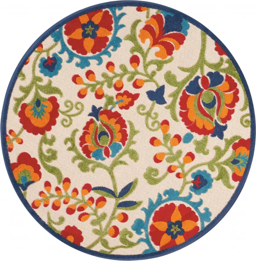 Round Mediterra Indoor Outdoor Area Rug Photo 1