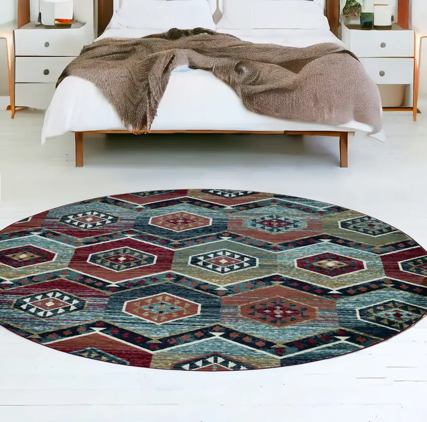 Multicolor Geometric Diamond Indoor Area Rug Photo 1