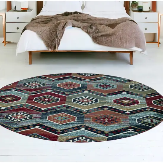 Multicolor Geometric Diamond Indoor Area Rug Photo 1