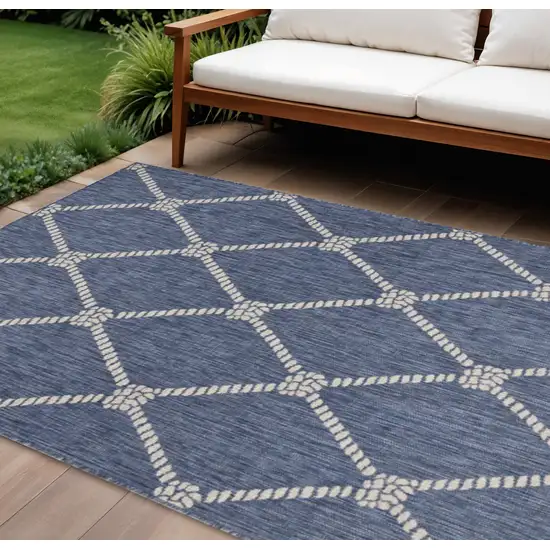 Blue And Gray Indoor Outdoor Area Rug Photo 1