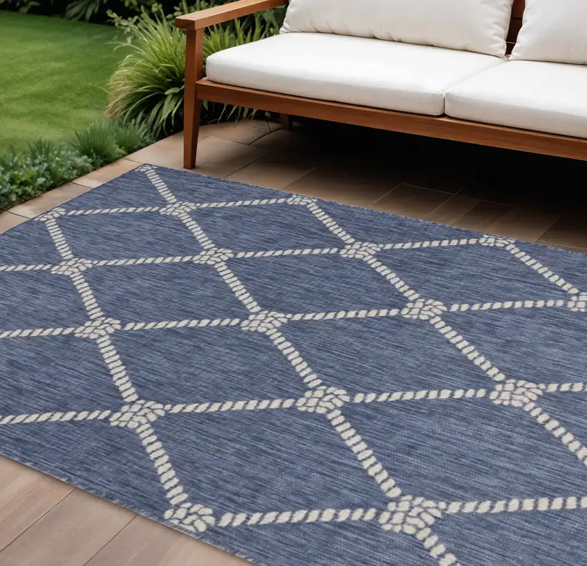 Blue And Gray Indoor Outdoor Area Rug Photo 1