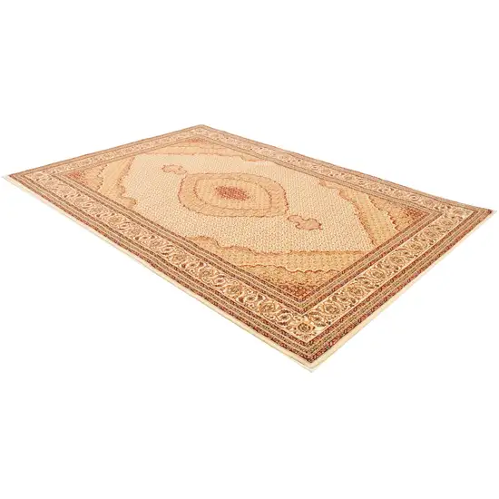 Round Oriental Power Loom Stain Resistant Area Rug Photo 5