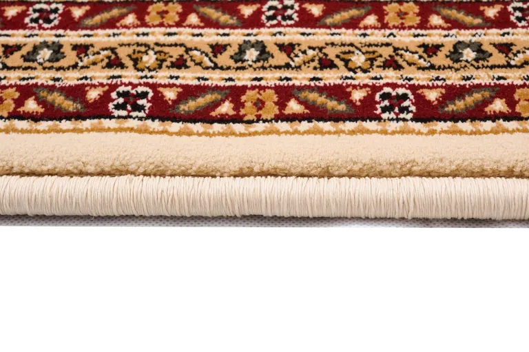 Round Oriental Power Loom Stain Resistant Area Rug Photo 3