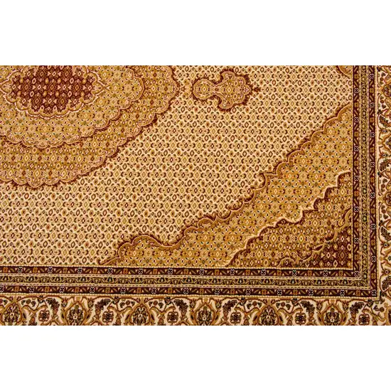 Round Oriental Power Loom Stain Resistant Area Rug Photo 6
