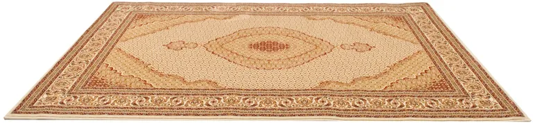 Round Oriental Power Loom Stain Resistant Area Rug Photo 1