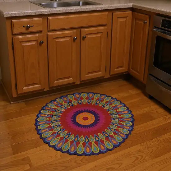 3' Pink Wool Hand Tufted Round Rug Photo 1