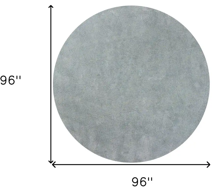 Round  Polyester Blue Heather Area Rug Photo 8