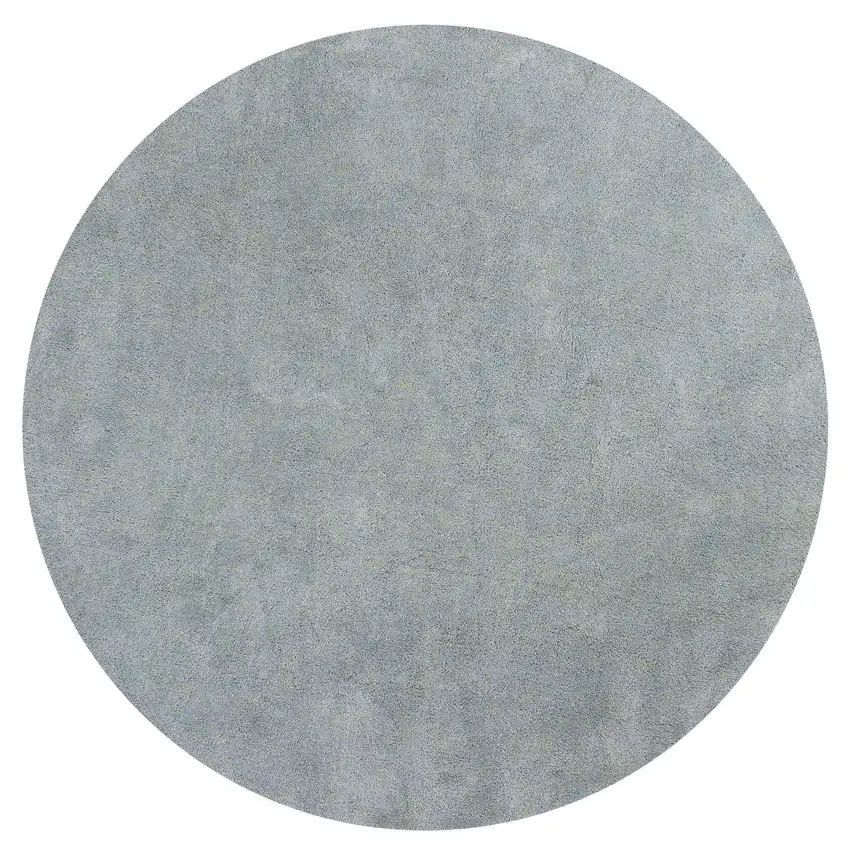 Round  Polyester Blue Heather Area Rug Photo 3