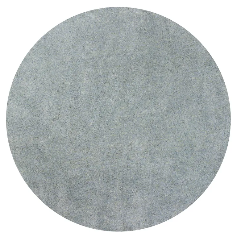 Round  Polyester Blue Heather Area Rug Photo 1