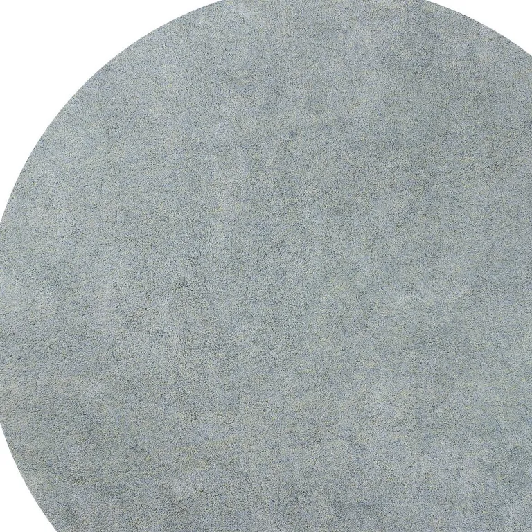 Round  Polyester Blue Heather Area Rug Photo 5