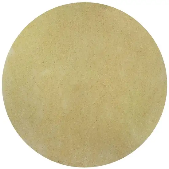 6' Canary Yellow Hand Woven Round Rug Photo 4