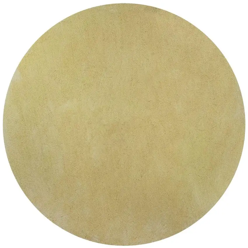 6' Canary Yellow Hand Woven Round Rug Photo 4