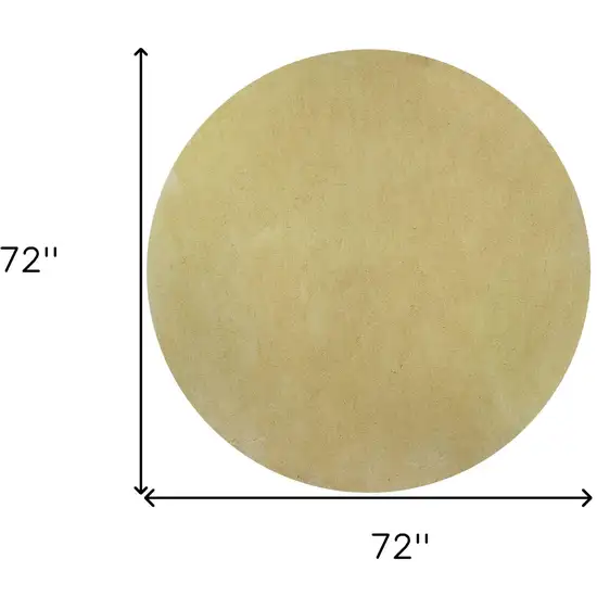 Round Polyester Canary Yellow Area Rug Photo 7