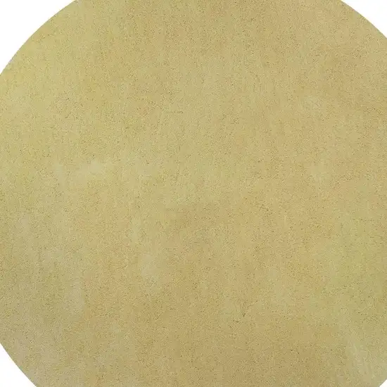 6' Canary Yellow Hand Woven Round Rug Photo 3