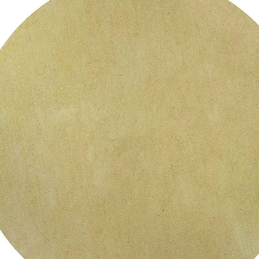 6' Canary Yellow Hand Woven Round Rug Photo 3