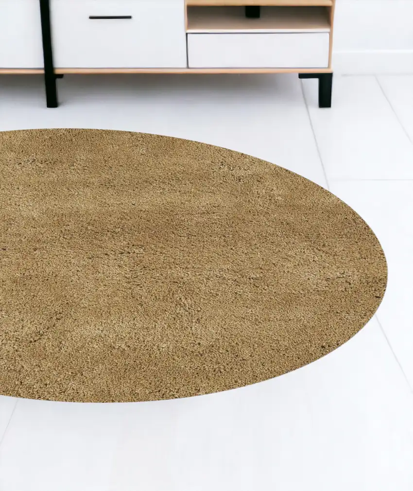 Polyester Gold Area Rug Photo 1