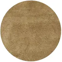 Photo of Round Polyester Gold Area Rug