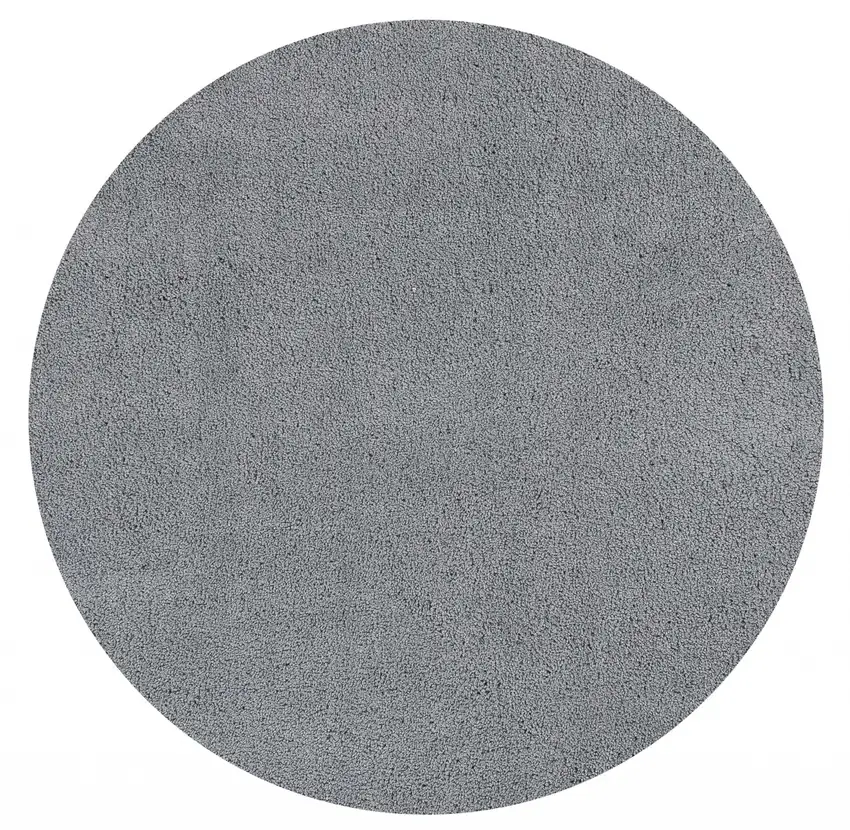 Round Polyester Grey Area Rug Photo 1