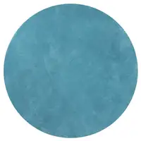 Photo of Round Polyester Highlighter Blue Area Rug