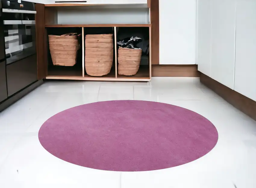 Polyester Hot Pink Area Rug Photo 1