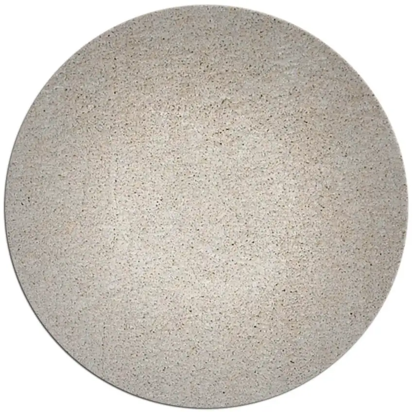 Round  Polyester Ivory  Area Rug Photo 3