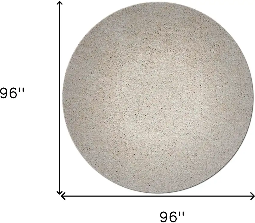 Round  Polyester Ivory  Area Rug Photo 8