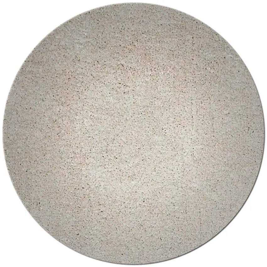 Round  Polyester Ivory  Area Rug Photo 4