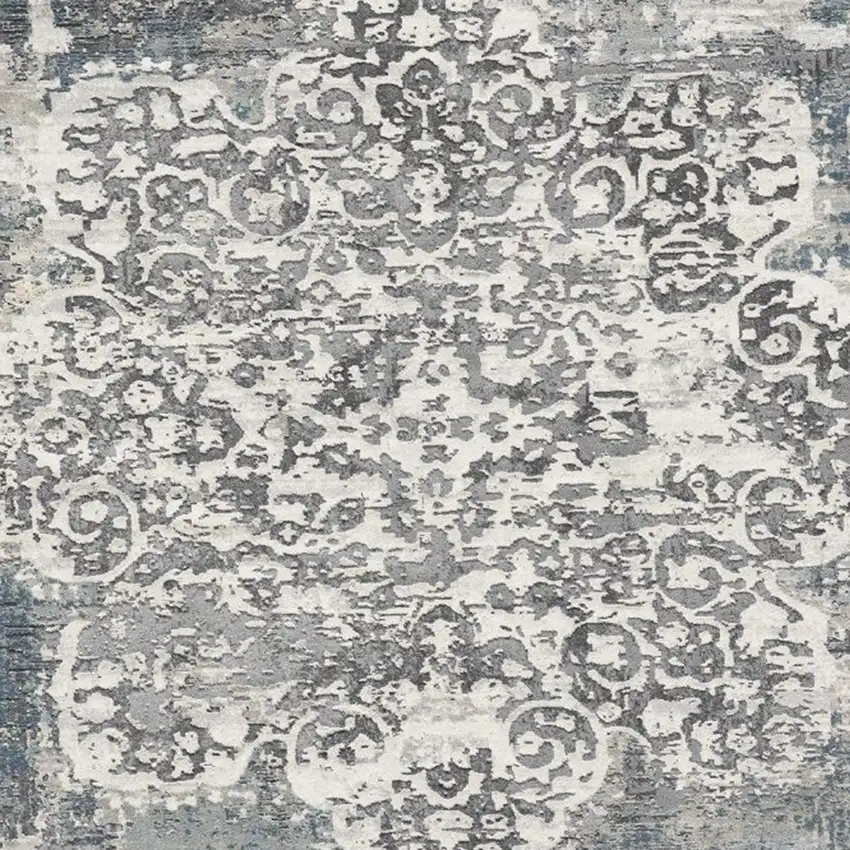 Round Polyester Ivory Area Rug Photo 3