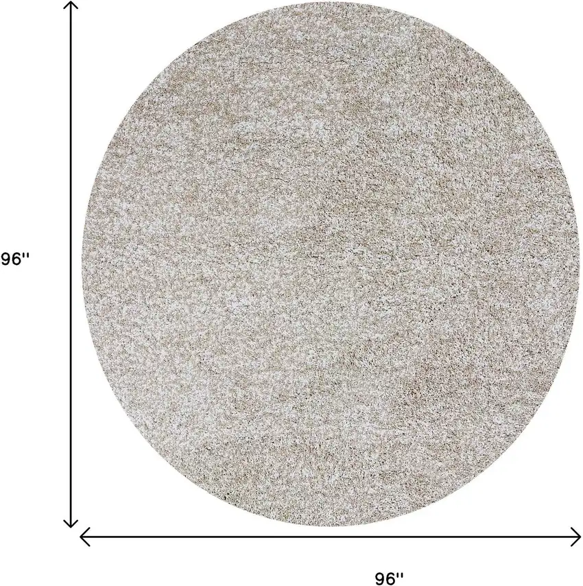 8' Ivory Hand Woven Round Rug Photo 3