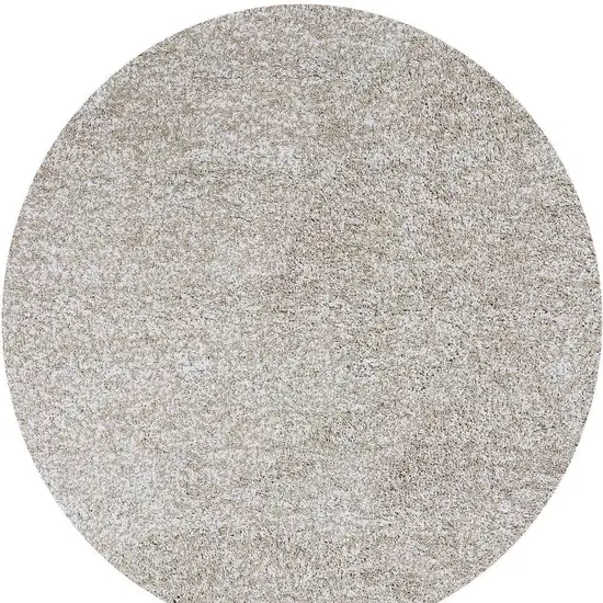 8' Ivory Hand Woven Round Rug Photo 6