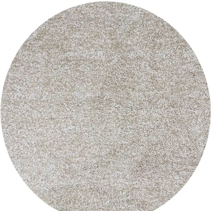 8' Ivory Hand Woven Round Rug Photo 6