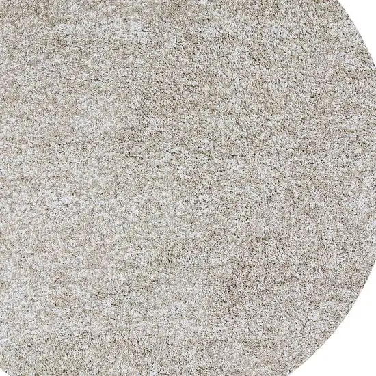 8' Ivory Hand Woven Round Rug Photo 5