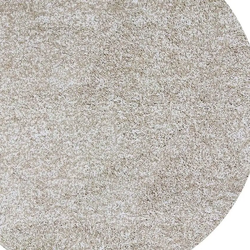 8' Ivory Hand Woven Round Rug Photo 5