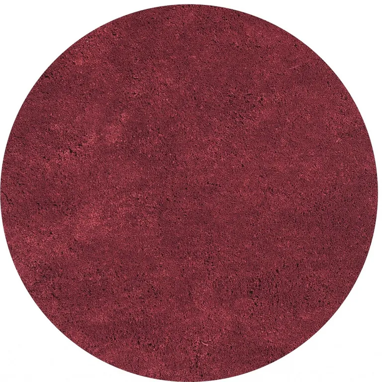 Round  Polyester Red Area Rug Photo 4