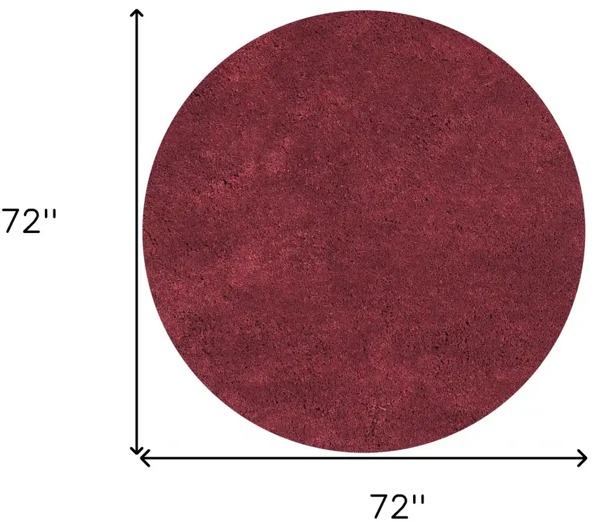 Round  Polyester Red Area Rug Photo 7