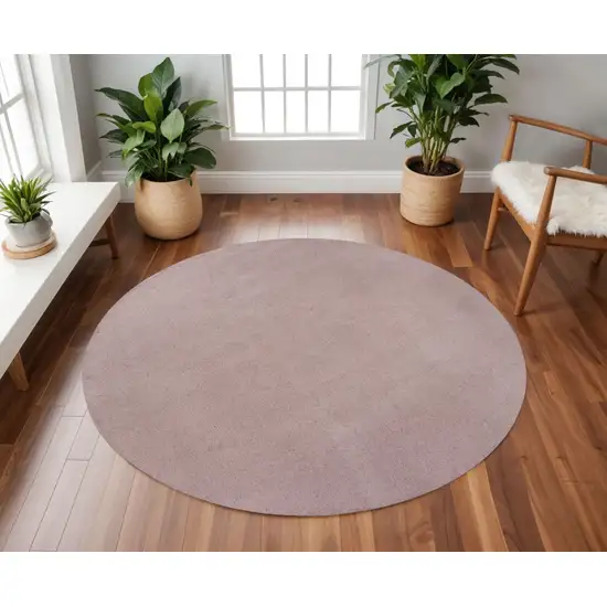 8' Pink Hand Woven Round Rug Photo 1