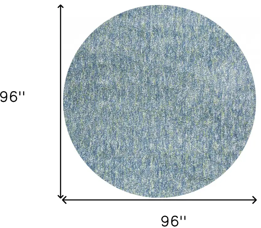Round Polyester Seafoam Heather Area Rug Photo 5